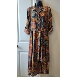 Truly 4 you Women's Lennon Style Hippie Bohemian Long Shirt Dress XL